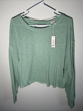 Sundry Mint Green Lightweight Long Sleeve Top
